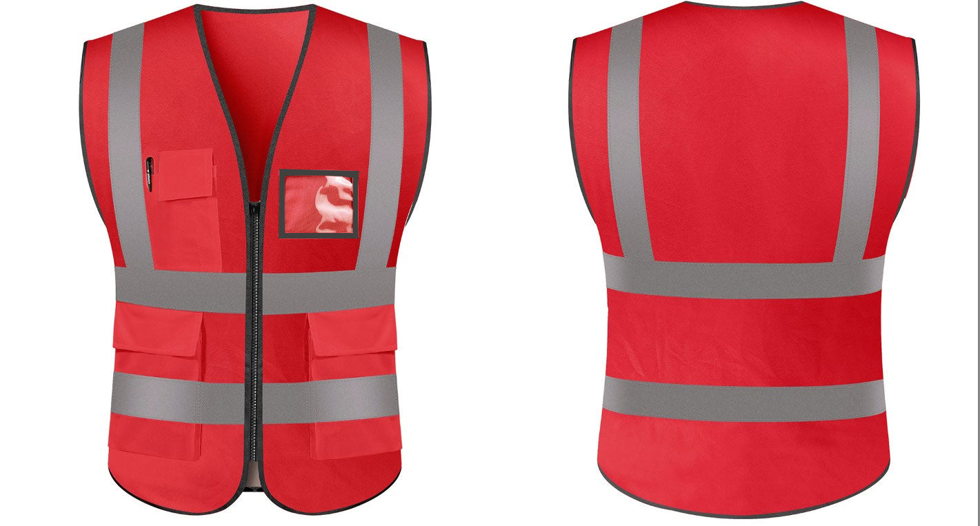 SecureZip Safety Vests - Red