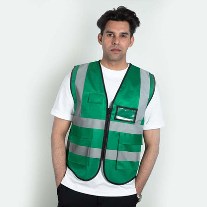 SecureZip Safety Vests - Green